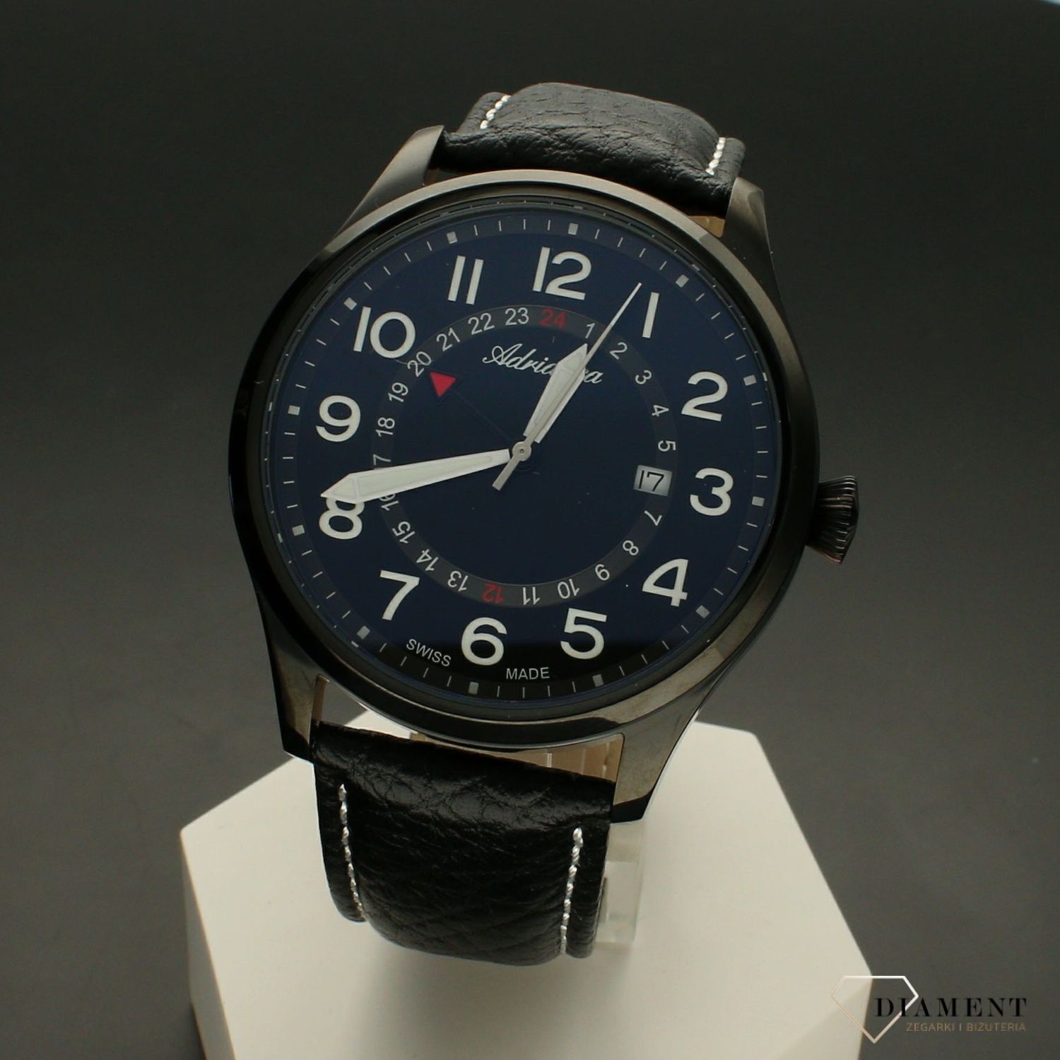 Męski zegarek Adriatica Aviation A8267.B224Q wyposażony jest w kwarcowy mechanizm, zasilany za pomocą baterii. Posiada bardzo wysoką dokładność mierzenia czasu +- 10 sekund w przeciągu 30 dni.webp