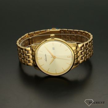 Zegarek męski złoty na bransolecie z zapięciem typu klips z wyzwalaczem o numerze katalogowym  A8269 (3).jpg