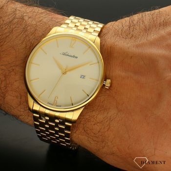 Zegarek męski złoty na bransolecie z zapięciem typu klips z wyzwalaczem o numerze katalogowym  A8269 (5).jpg