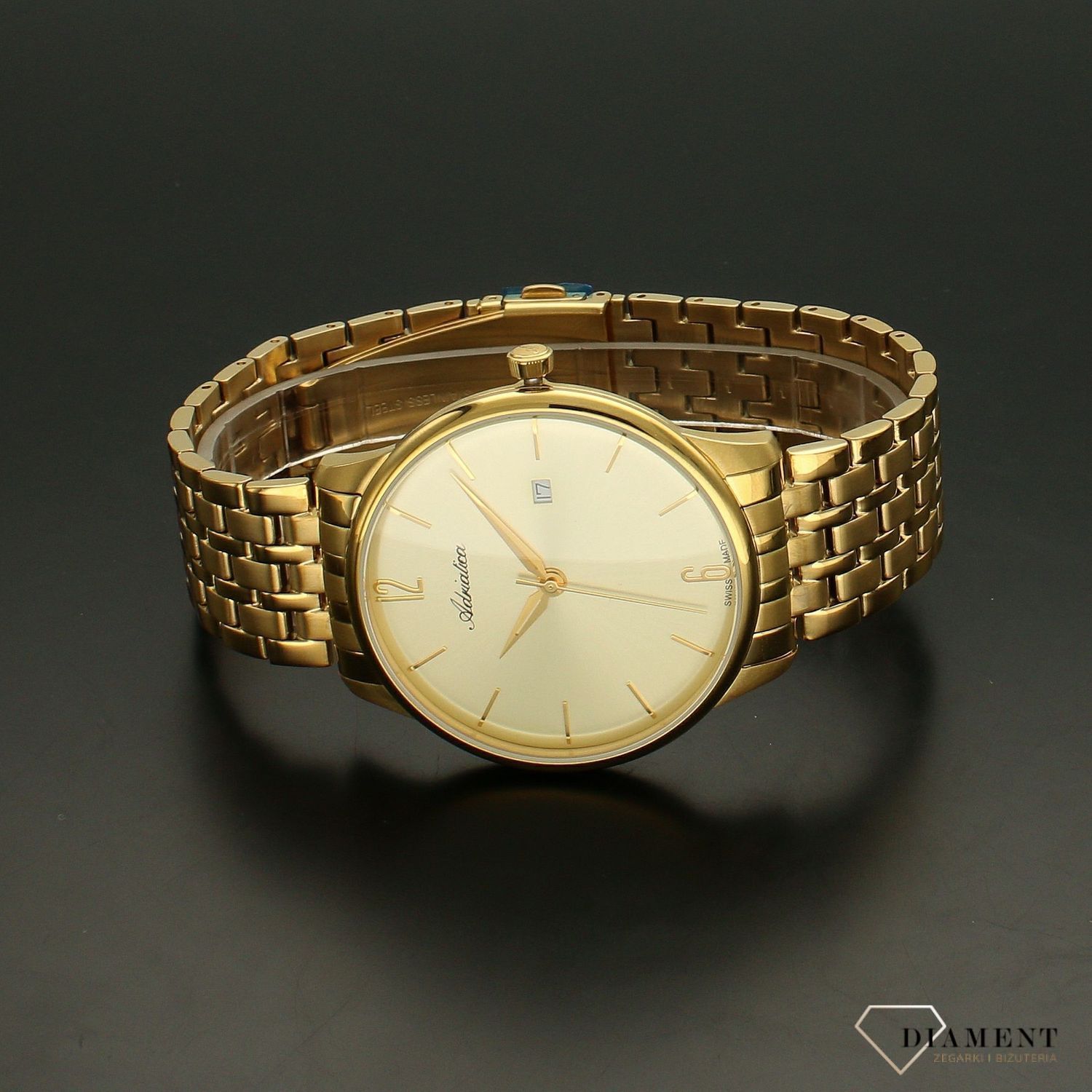 Zegarek męski zloty na bransolecie Adriatica A8269.1151Q.jpg