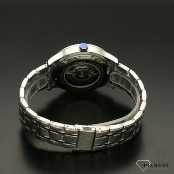 Zegarek męski w  napędzany mechanicznie z automatycznym naciągiem. Niebieska tarcza  (4).jpg