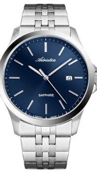 Zegarek męski na bransolecie z niebieską tarczą i szafirowym szkłem Adriatica A8303.5115Q.jpg