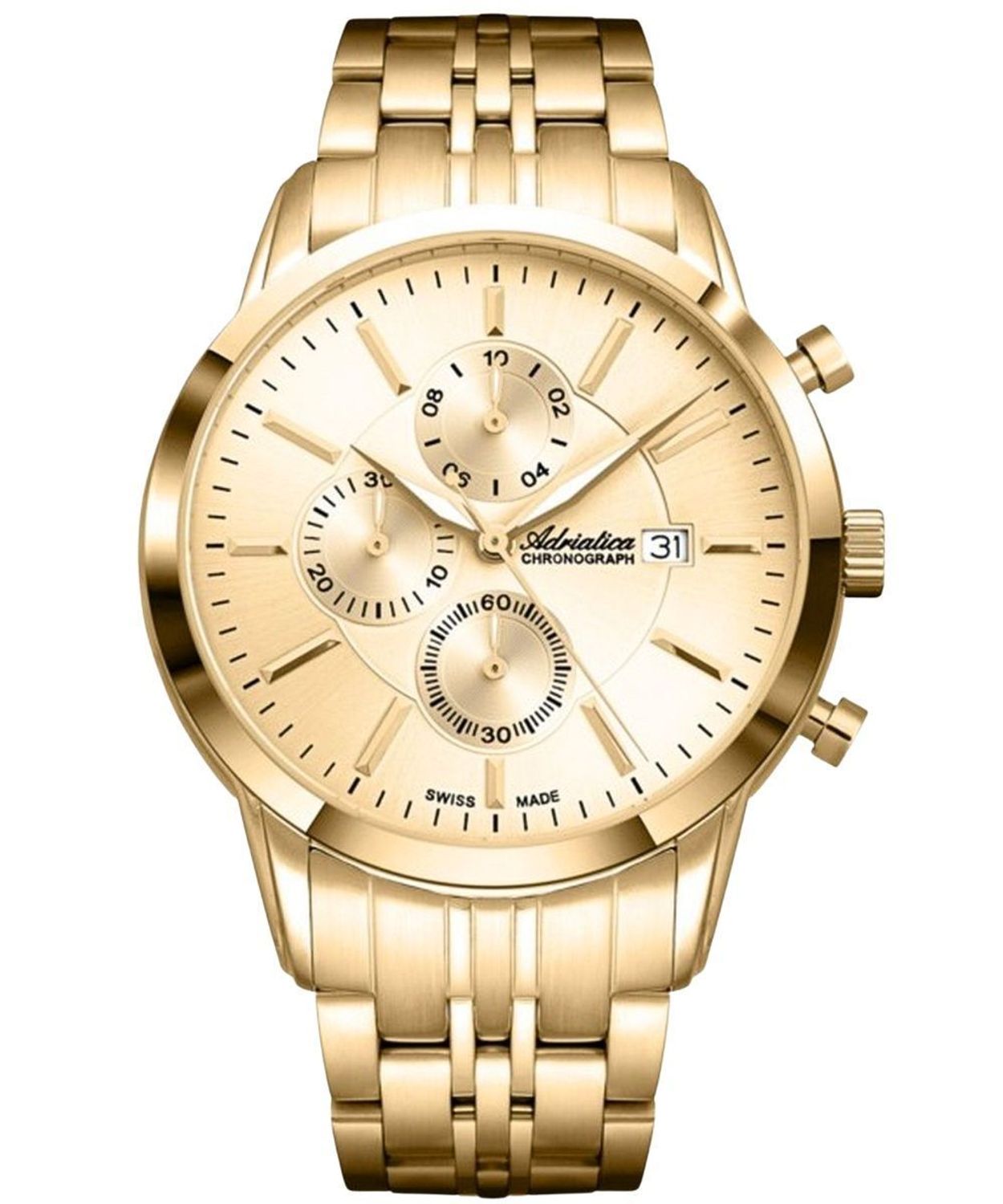 Adriatica A8306.1111CH – męski zegarek elegancki złoty z chronografem męski zegarek..jpg