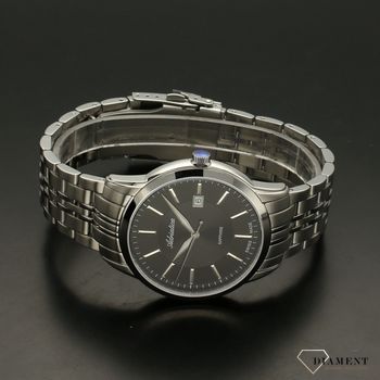 Zegarek męski ⌚ na bransolecie z szafirowym szkłem i czarną tarczą Adriatica  A8306.5114Q. Elegancki zegarek pasujący (4).jpg