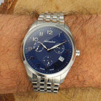 Zegarek męski Adriatica Classic Sapphire A8309.5125QF – granatowa tarcza, stalowa bransoleta blue.jpg
