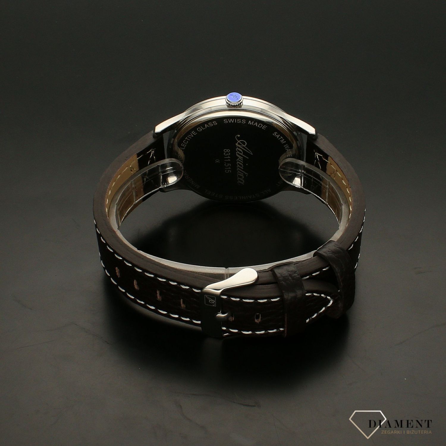 Zegarek męski.x na czarnym pasku Adriatica Aviator A8311.5B24Q samolotem ✓.webp