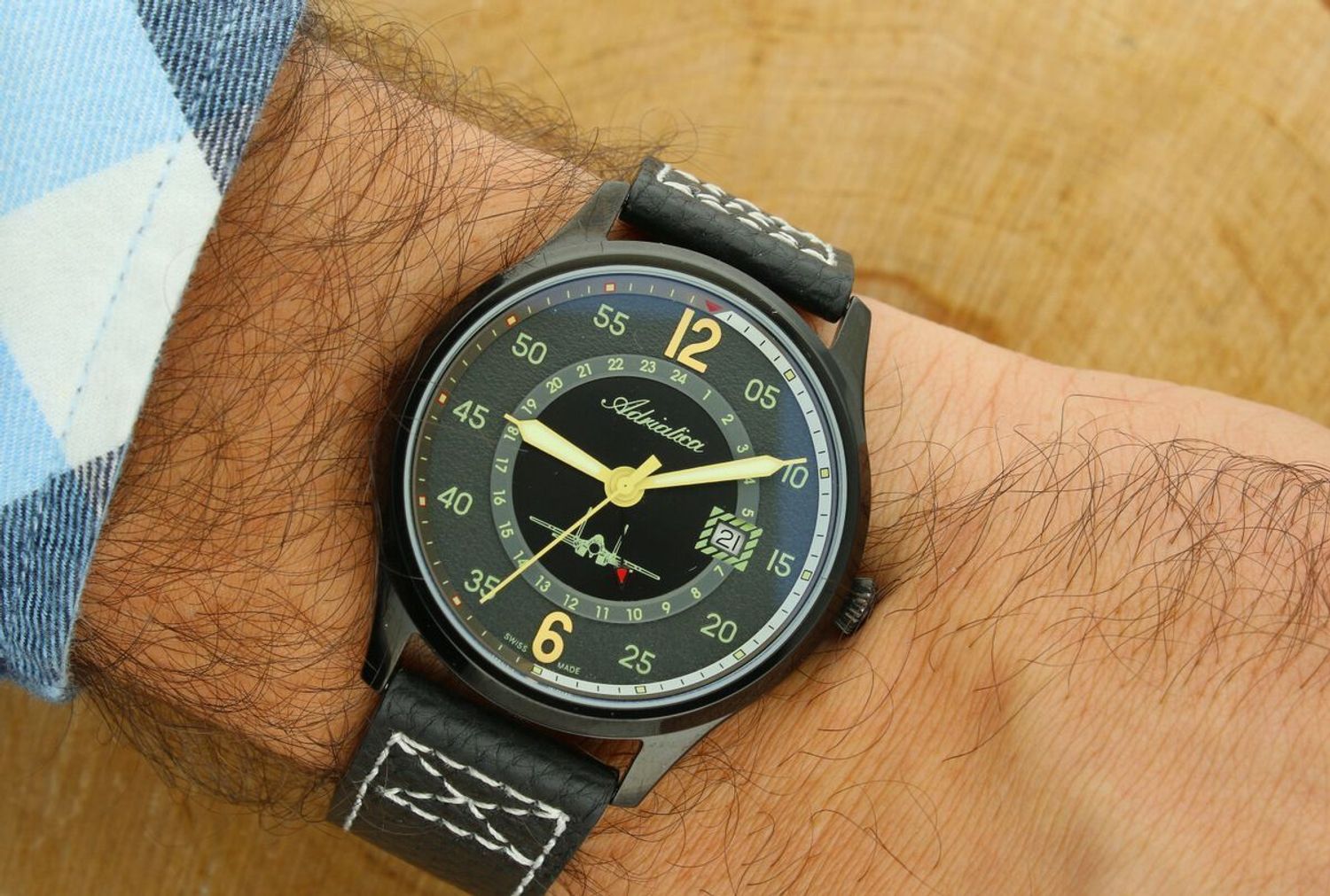 Zegarek męski na pasku skórzanym Adriatica Aviator A8311.B226Q.webp