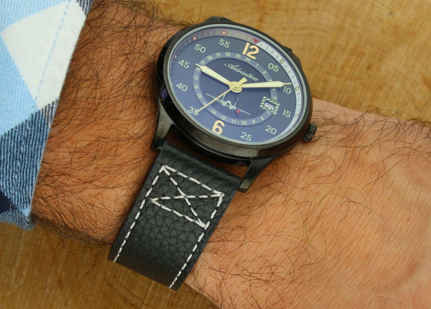 Zegarek męski na pasku skórzanym Adriatica Aviator A8311.B226Q.webp