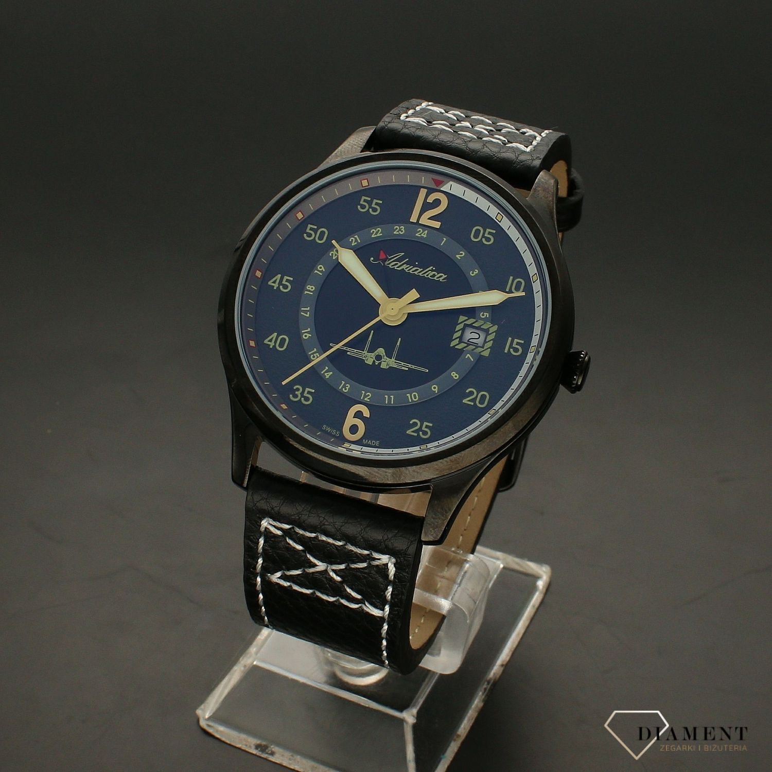 Zegarek męski na pasku skórzanym Adriatica Aviator A8311.B226Q.webp