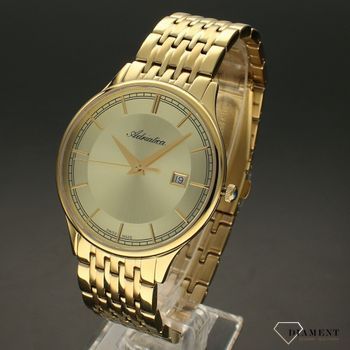 Zegarek męski złoty na bransolecie z zapięciem typu klips z wyzwalaczem o numerze katalogowym  A8315.1111Q  (1).jpg