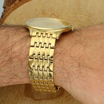Złoty zegarek męski Adriatica A8315.1111Q Swiss Made  stal, szafir  grawer gratis gold.jpg