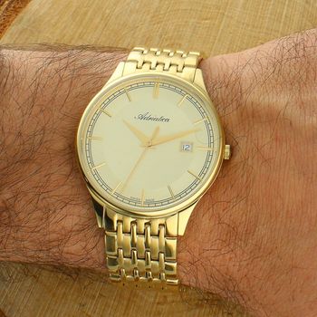 Złoty zegarek męski Adriatica A8315.1111Q Swiss Made  stal, szafir  grawer gratis szwajcar.jpg