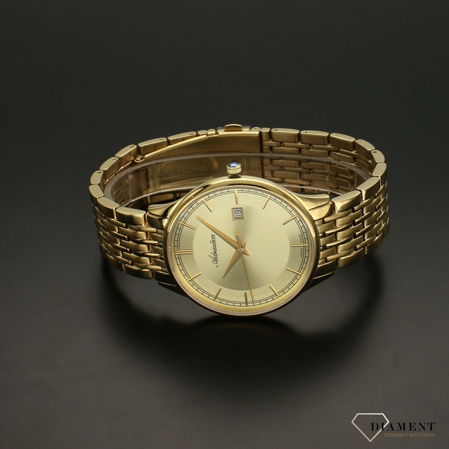 Zegarek męski złoty na bransolecie Adriatica A8315.1111Q.jpg