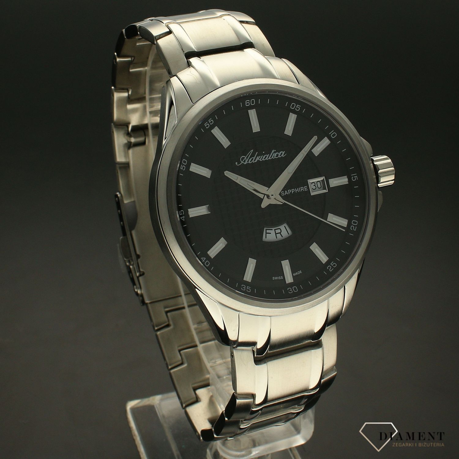 Zegarek męski na bransolecie Adriatica A8321.5114Q z szafirowym szkłem.jpg