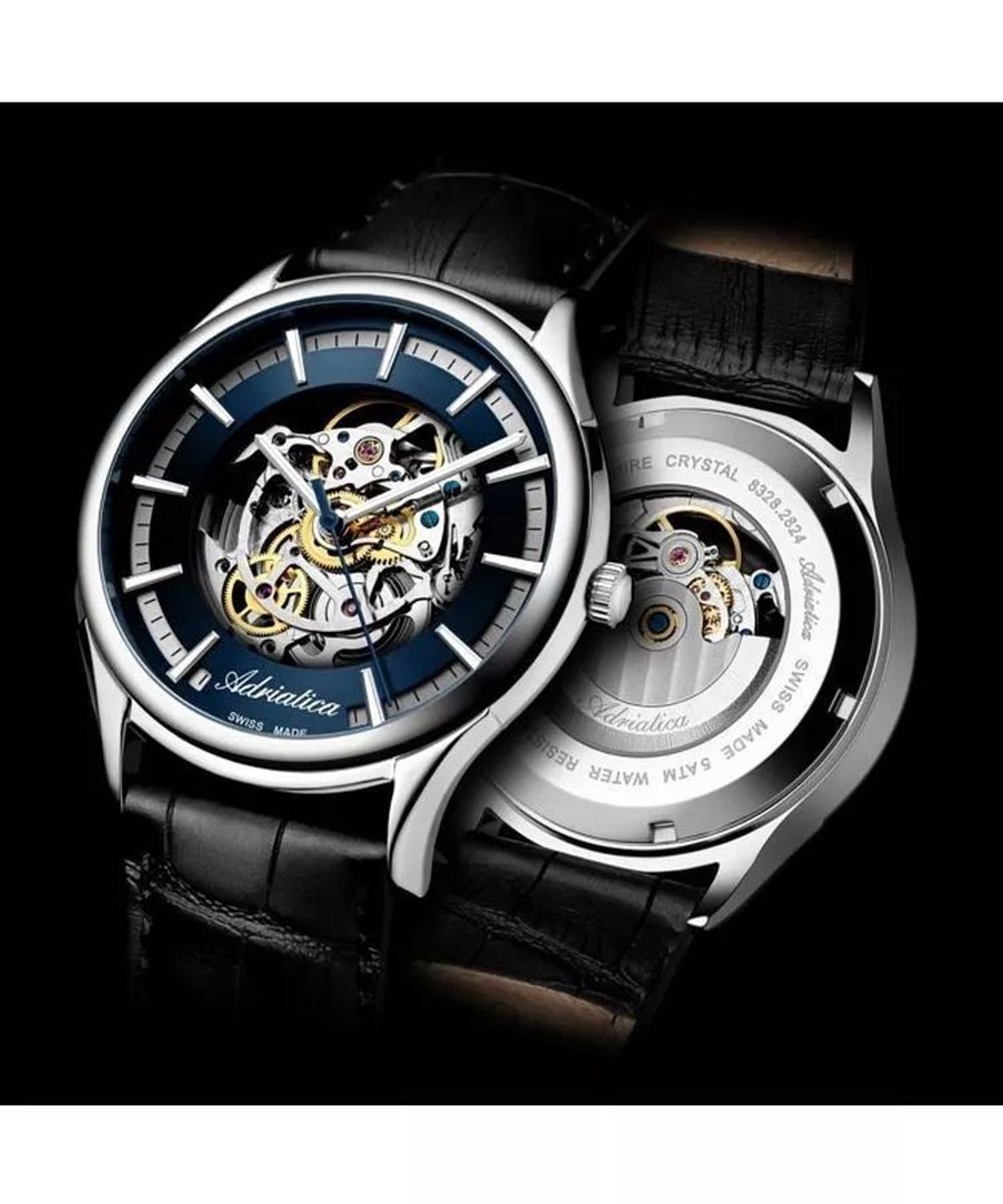 Zegarek męski Adriatica Automatic Skeleton SET A8328.5216A Zegarek męski na pasku skórzanym marki Adriatica o numerze A8328.5216A to propozycja eleganckiego dodatku dla prawdziwych mężczyzn. 10.jpg