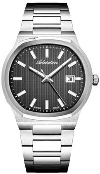 Zegarek męski Adriatica Classic Sapphire A8349.5116Q – czarna tarcza, stalowa bransoleta.jpg