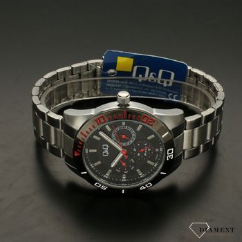 Zegarek męski na bransolecie z niebieską tarczą QQ AA42-422 ⌚ Zegarki męskie z bransoletą✓  (3).jpg