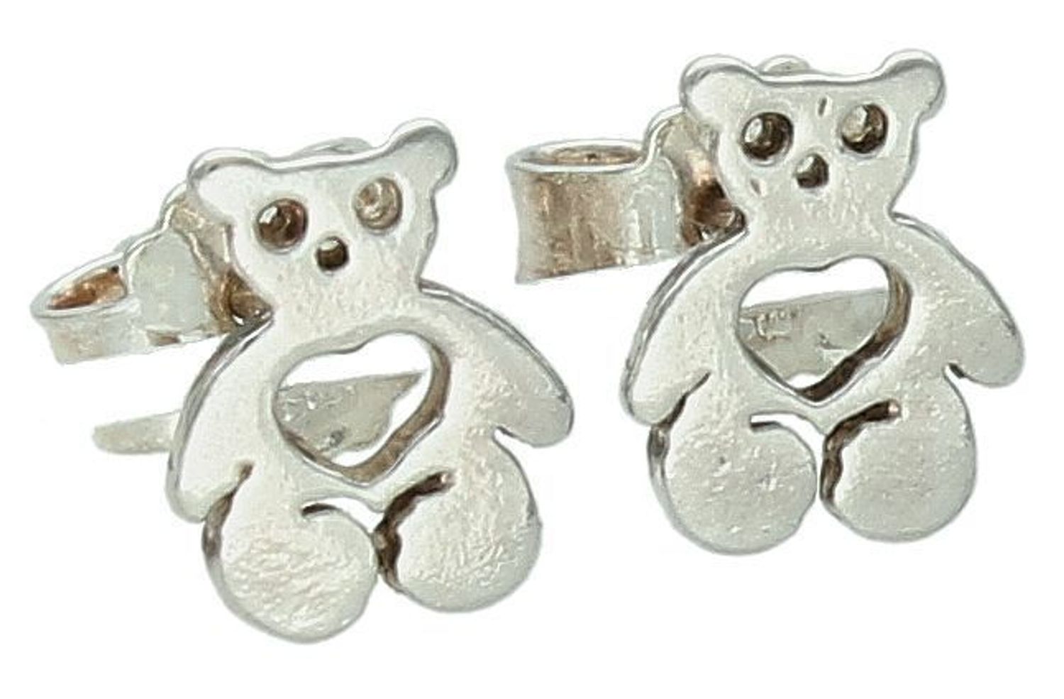 Kolczyki srebrne misie na sztyft, próba 925 ACMH0053S.  Dziecięca srebrna biżuteria będzie idealnym pomysłem na prezent. Kolczyki dla dziewczynki. Kolczyki srebrne wkrętki. Na prezent.1.jpg