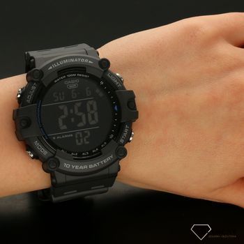 Zegarek męski sportowy Casio wodoszczelny AE-1500WH-8AVEF na czarnym pasku gumowym z dużym wyświetlaczem.   (5).jpg