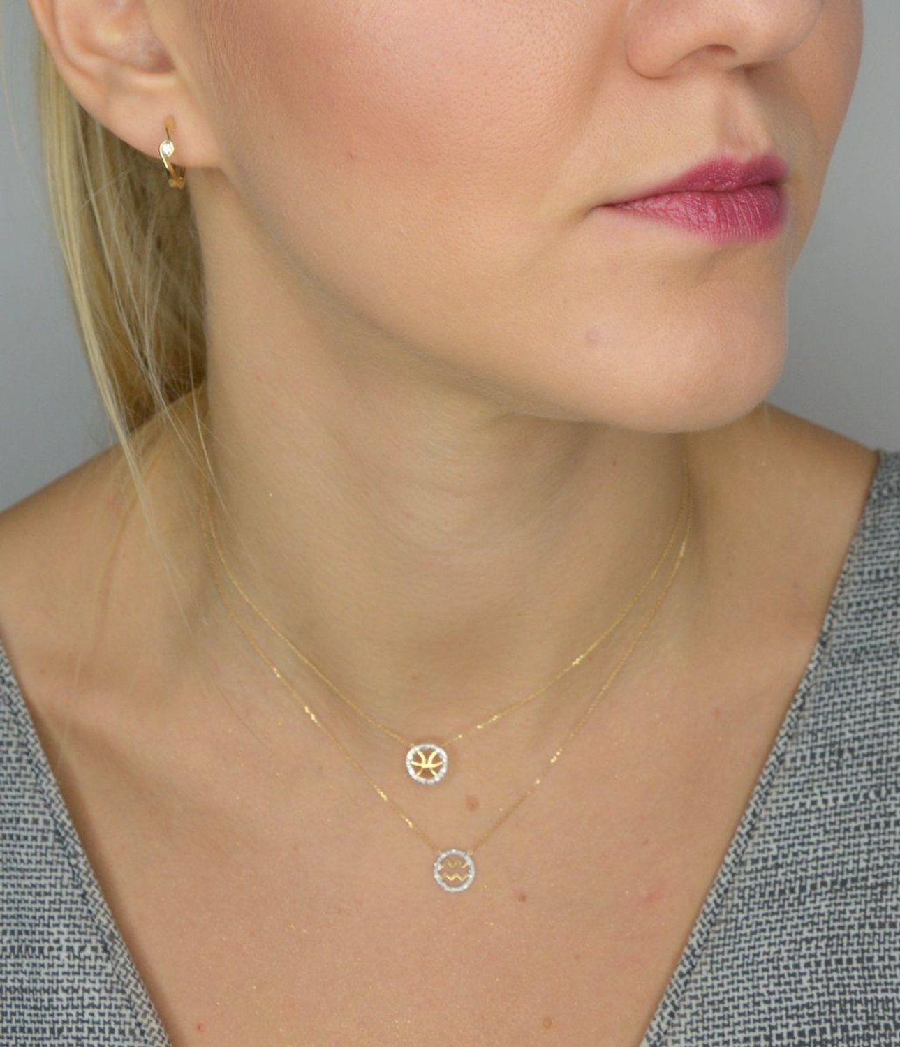 Złote kolczyki kółka DIAMENT 585 diamenty AE105.jpg