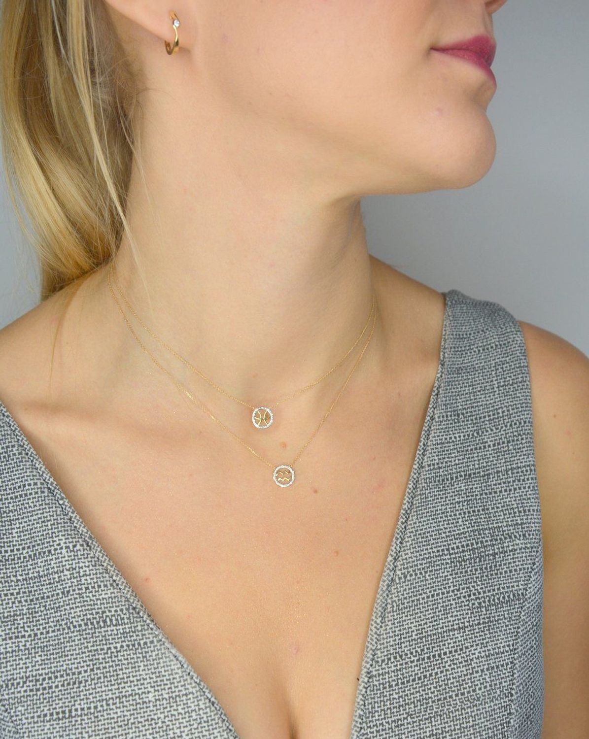 Złote kolczyki kółka DIAMENT 585 diamenty AE105.jpg