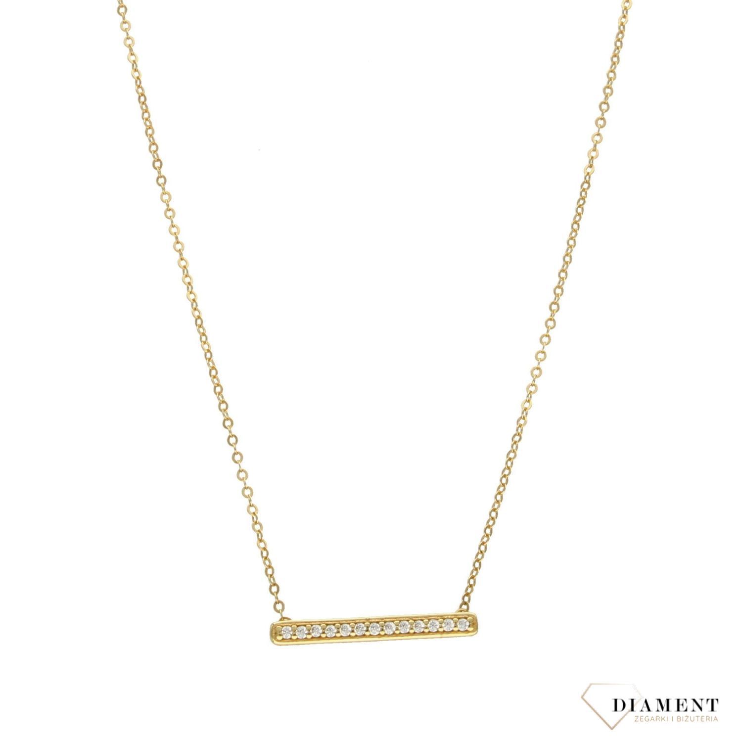 Złoty naszyjnik celebrytka prostokąt z cyrkoniami✓Złote Naszyjniki Damskie w Sklepie z Biżuterią zegarki-diament.pl✓Piękne i Eleganckie Naszyjniki dla Kobiet✓Prawdziwe Złoto ✓Darmowa wysyłka✓.jpg