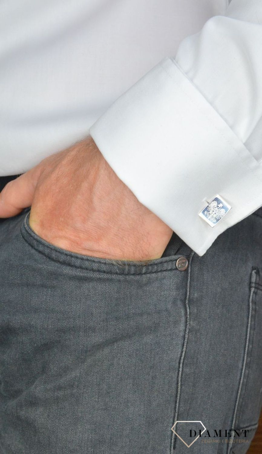 Spinki do mankietów srebrne Orzeł, Godło Polski ALKM0037. Spinki do garnituru. Spinki męski do mankietów. Spinki dla patrioty. Spinki z Godłem Polski. Spinki srebrne grawerowane. Spinki idealne na prezent dla mężczyzny..jpg