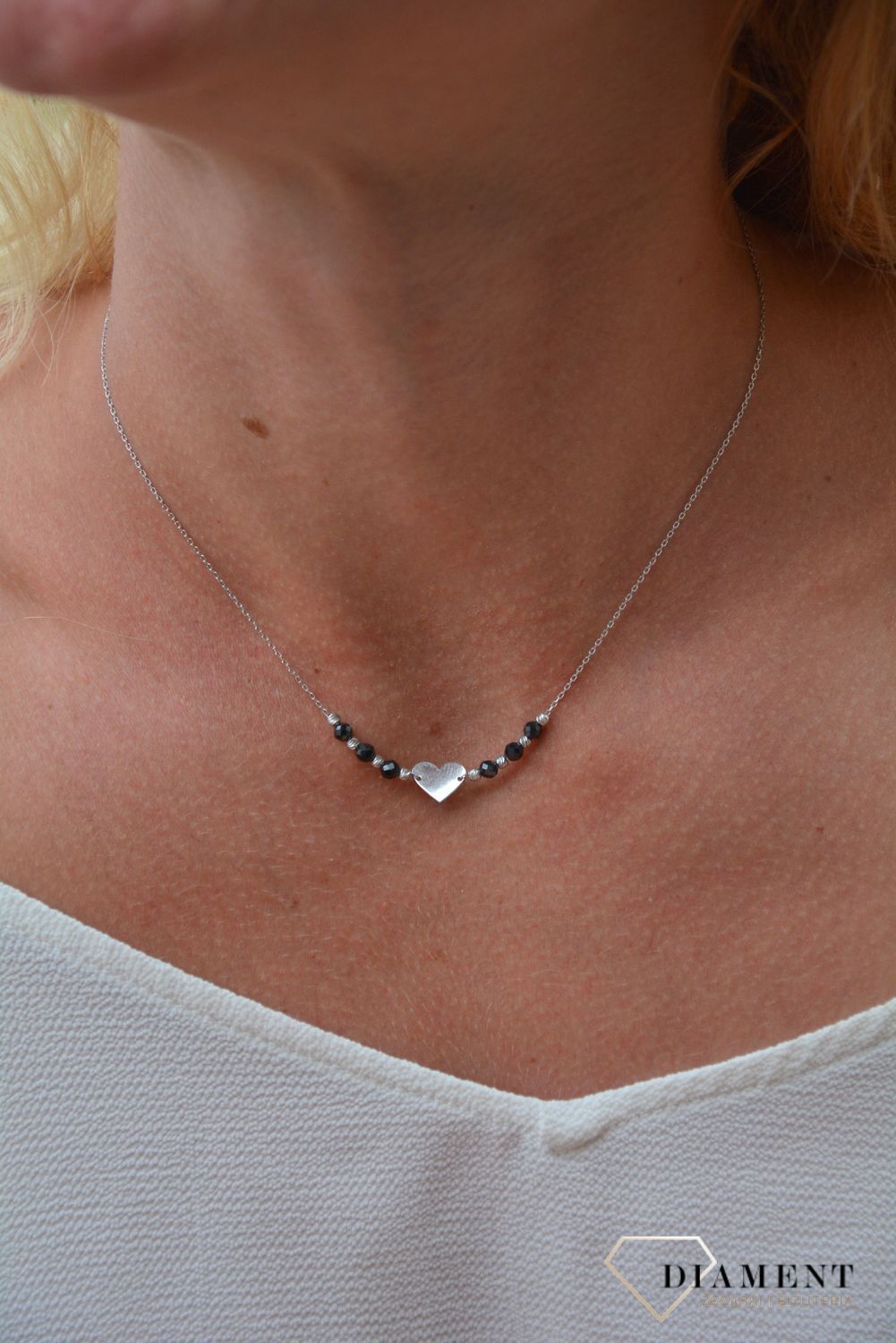 Naszyjnik srebrny Infinity ALNZ001842 serce i koraliki.jpg