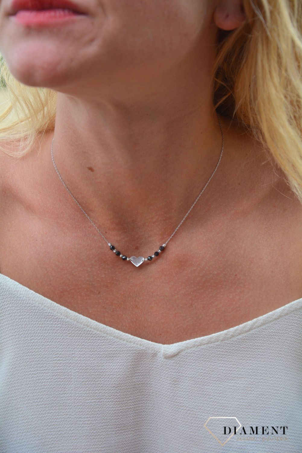 Naszyjnik srebrny Infinity ALNZ001842 serce i koraliki.jpg