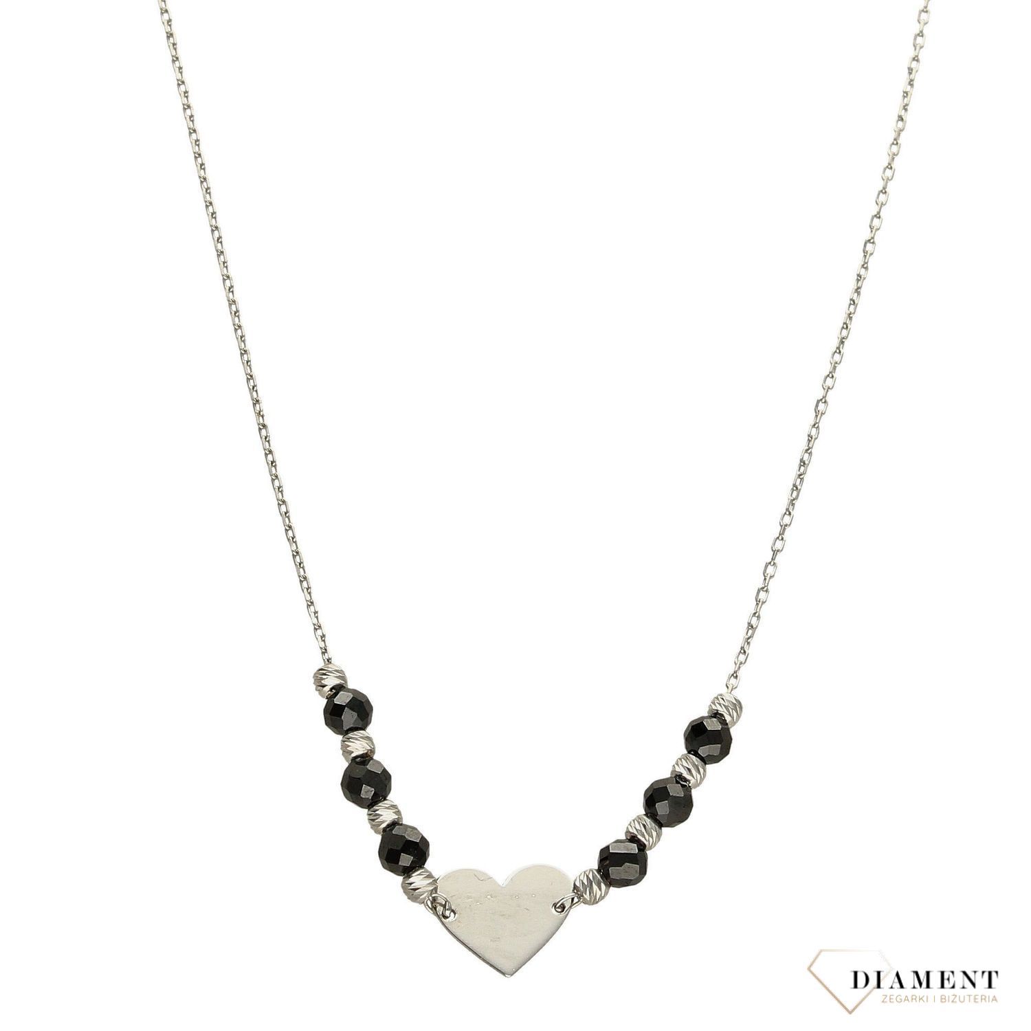 Naszyjnik srebrny Infinity ALNZ001842 serce i koraliki.jpg