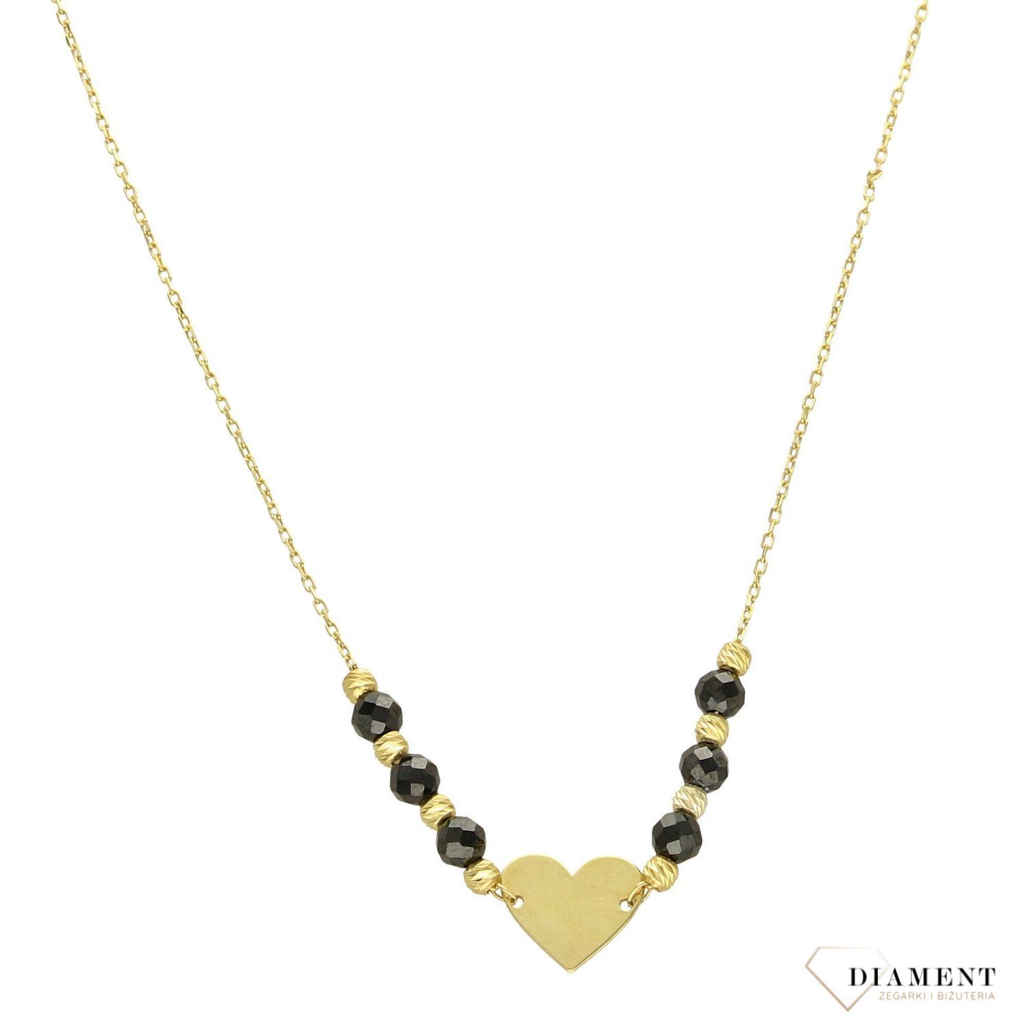 Naszyjnik srebrny pozłacany Infinity ALNZ001942 serce i koraliki.jpg