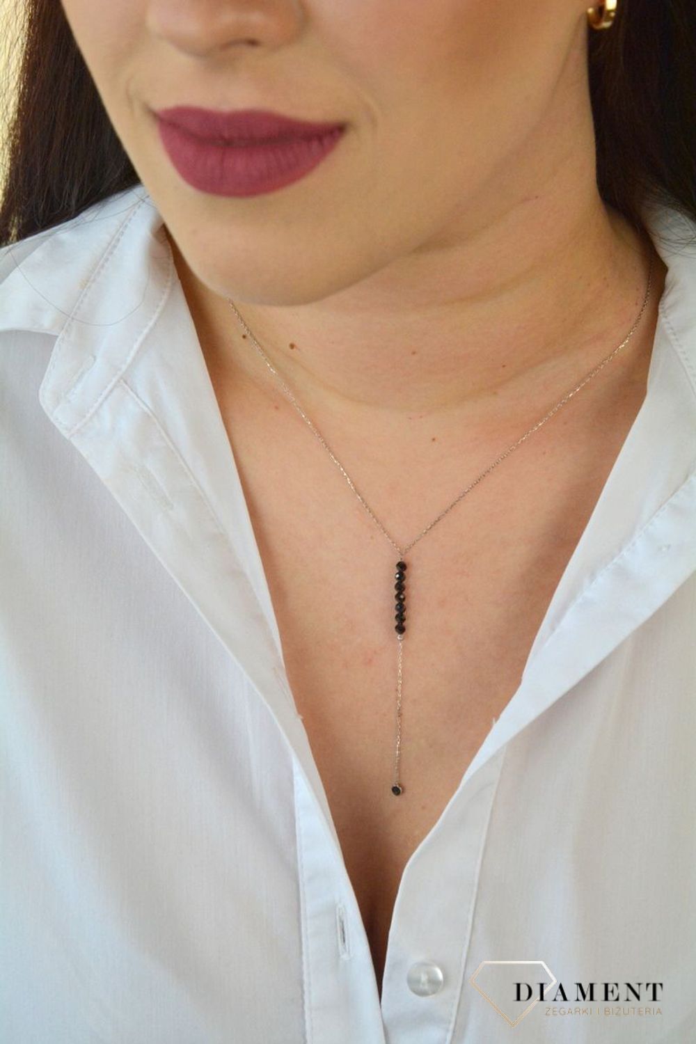 naszyjnik srebrny z czarnymi cyrkoniami ALNZ002242.jpg