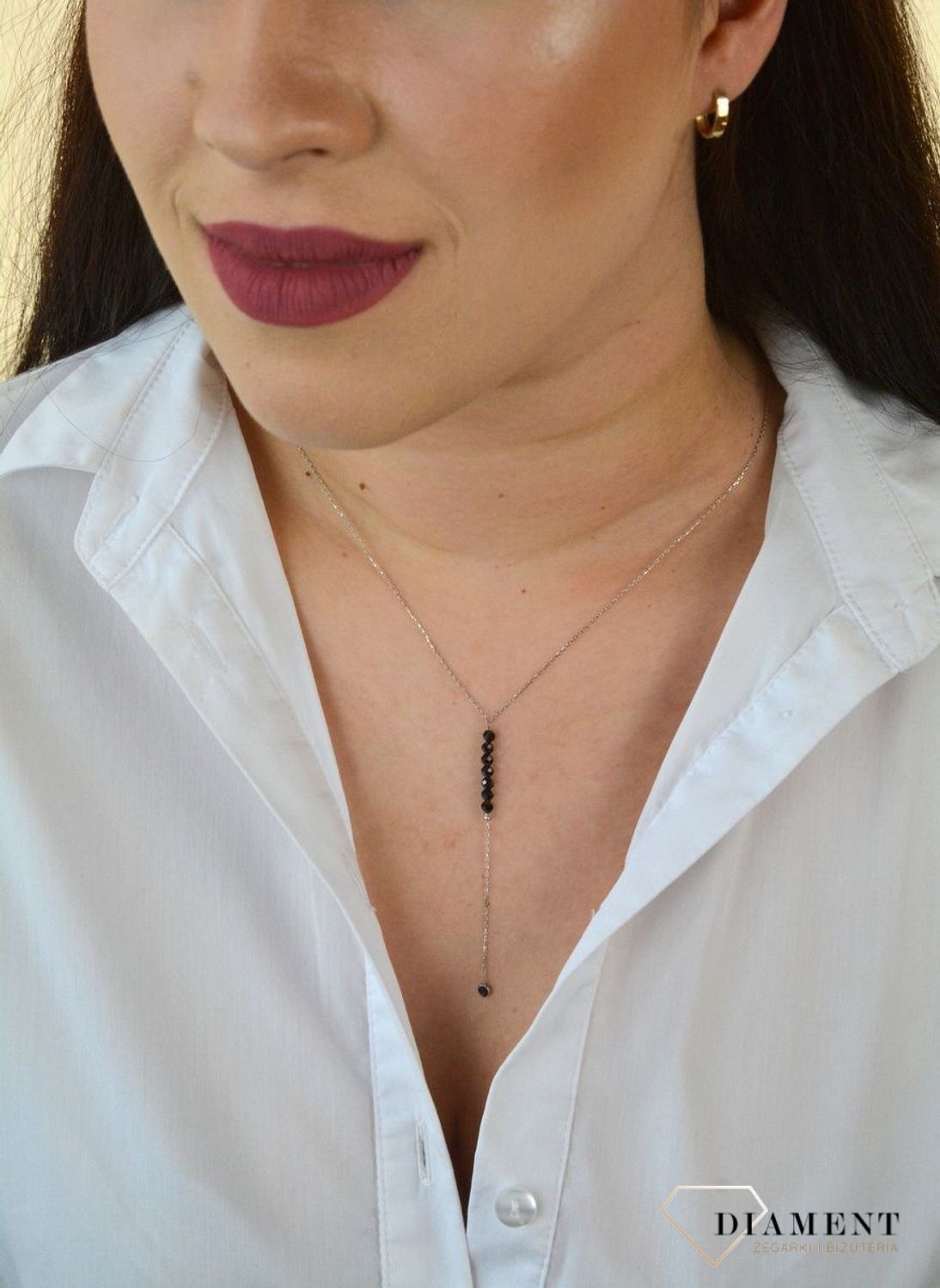 naszyjnik srebrny z czarnymi cyrkoniami ALNZ002242.jpg