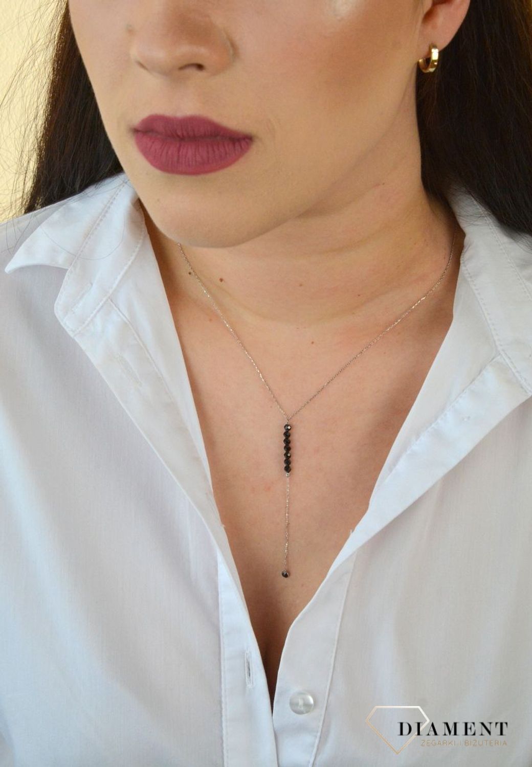 naszyjnik srebrny z czarnymi cyrkoniami ALNZ002242.jpg