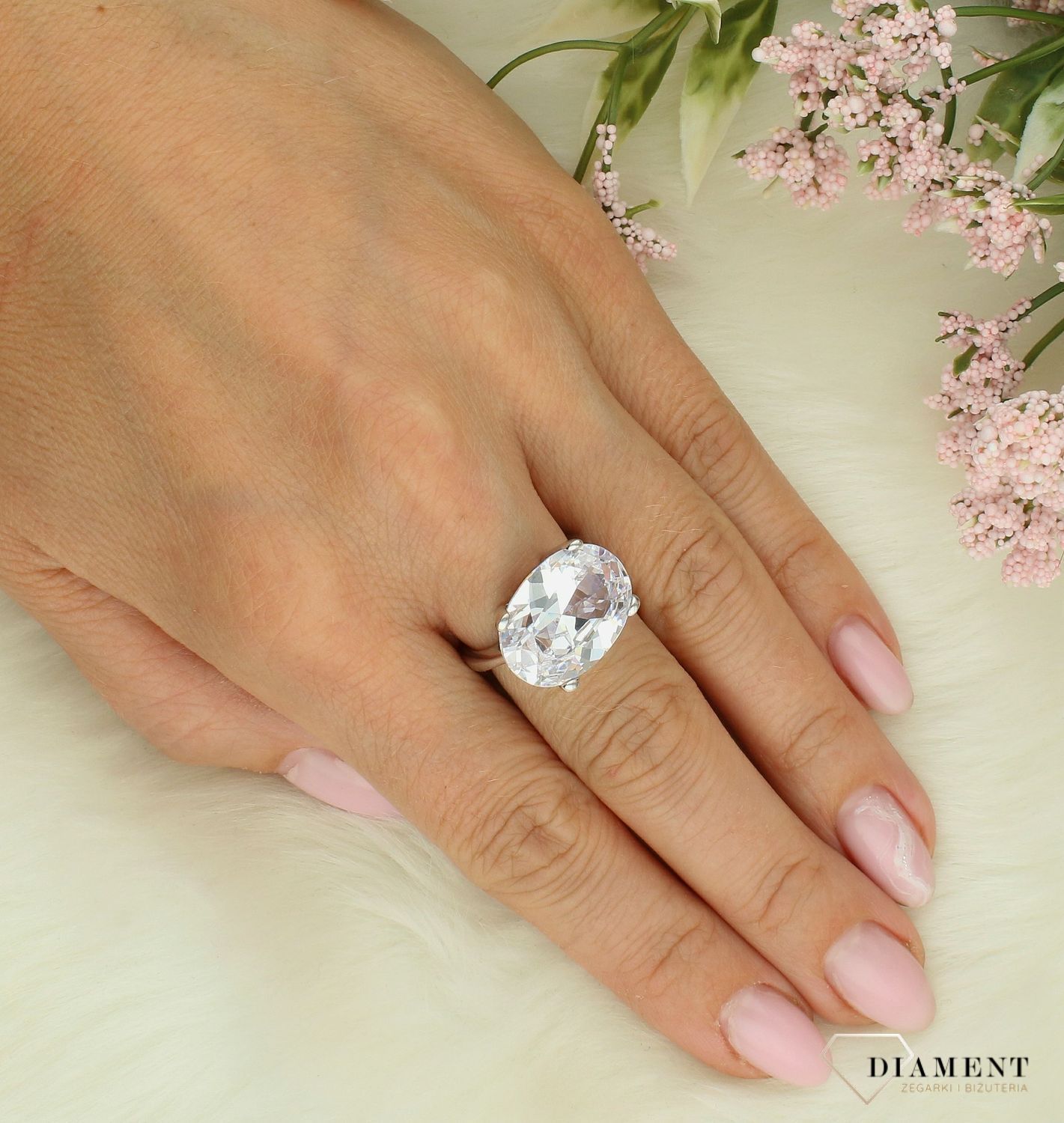 Srebrny pierścionek damski 925 z fioletową cyrkonią rozmiar 17 DIA-PRS-7353-925 8.jpg