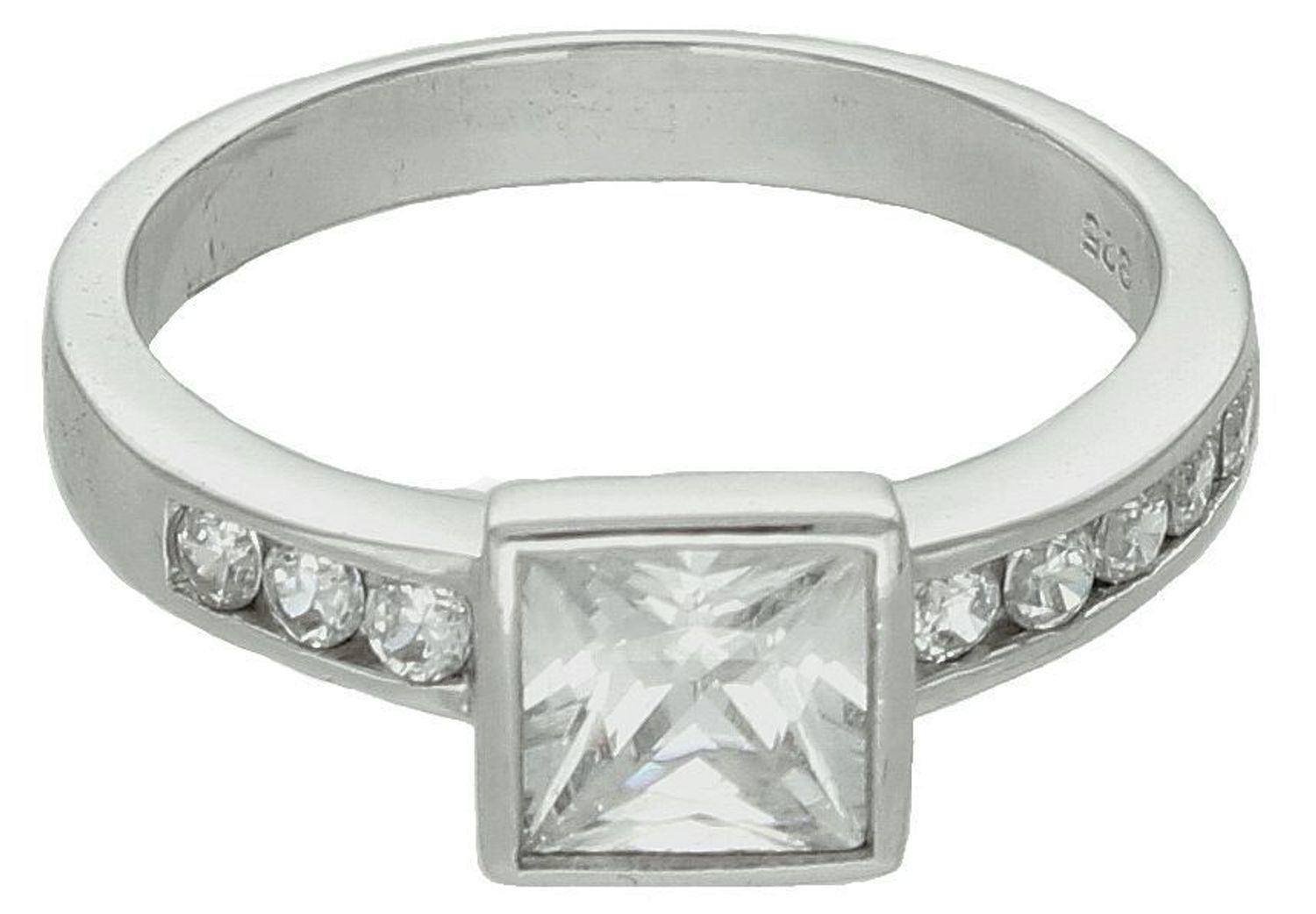 Pierścionek srebrny kwadrat z cyrkoniami próba 925, AP01-2570 Srebrny pierścionek wykonany z najwyższej jakości srebra o prostej formie. Idealny pomysł na prezent dla każdej kobiety.jpg