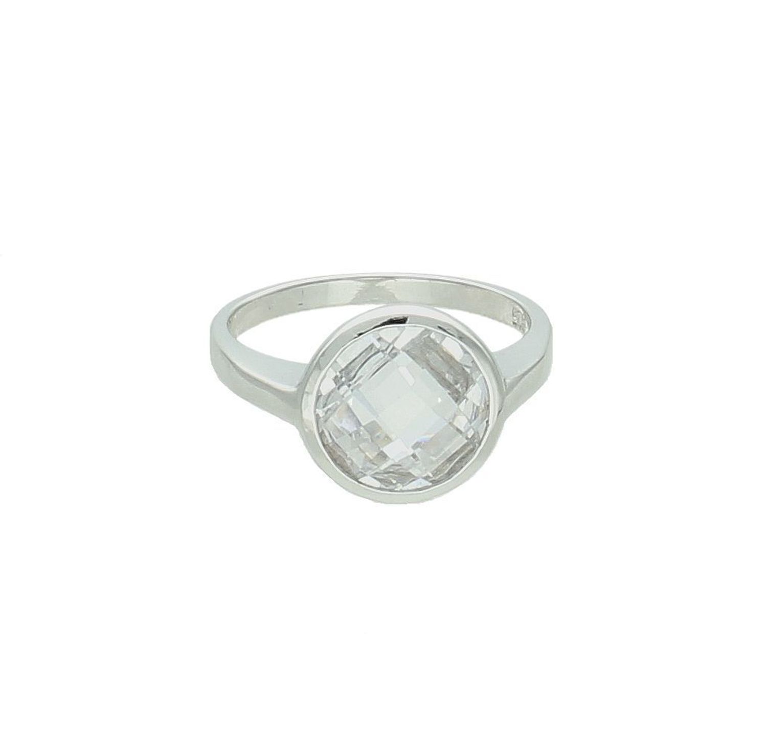 Srebrny pierścionek damski 925 z okrągłą białą cyrkonią rozmiar 16 AP01-3333.jpg