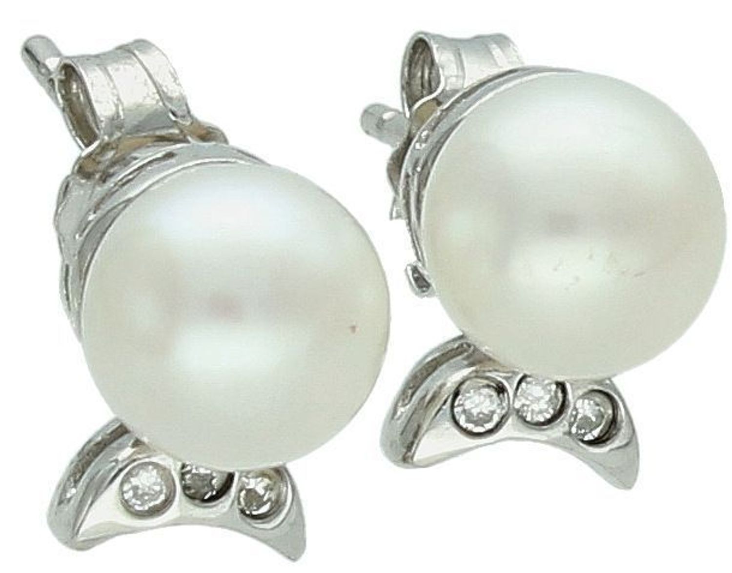 Kolczyki damskie srebrne próba 925, zdobione perłą i cyrkoniami AP012-1014.jpg