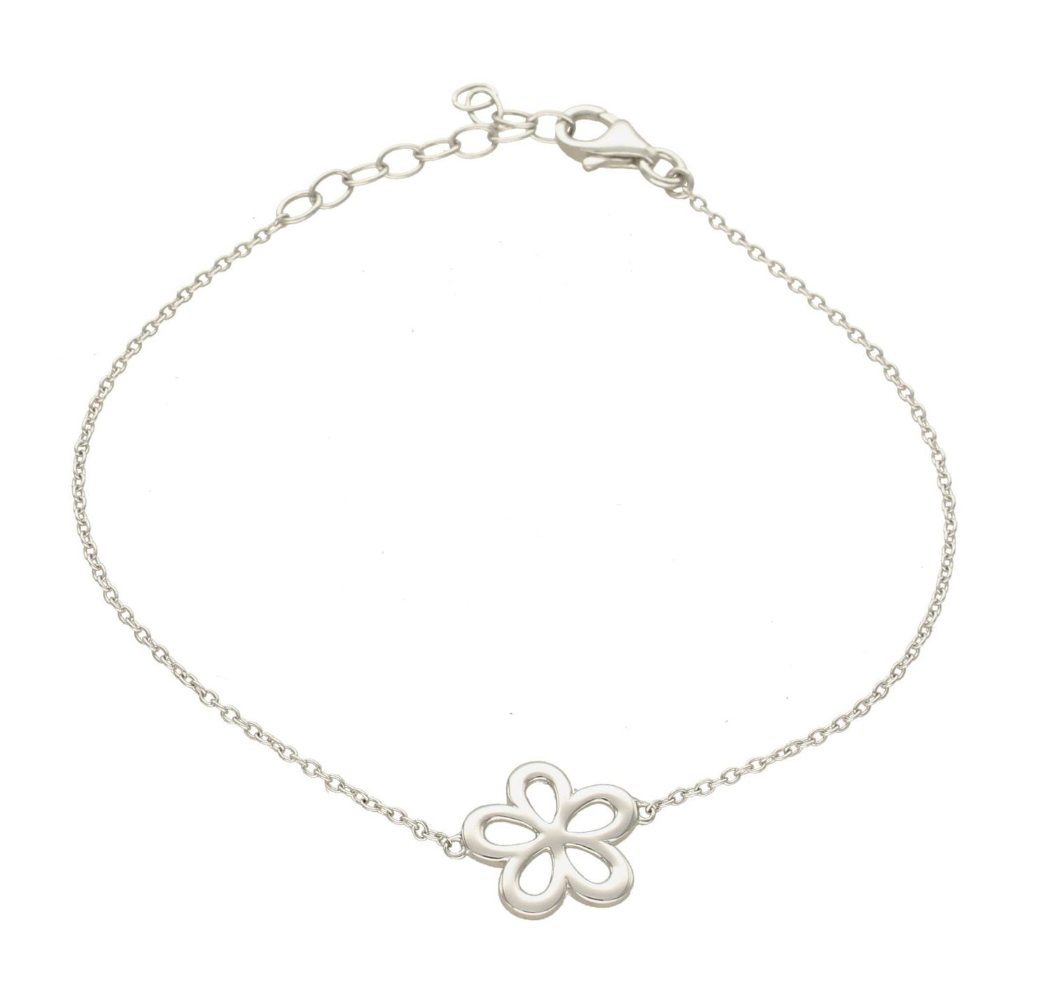 Srebrna bransoletka celebrytka z ażurowym kwiatkiem AP012-2050.jpg