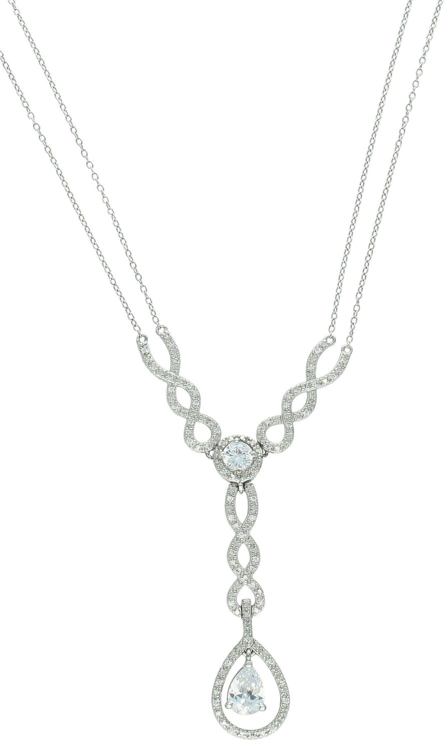 Srebrny naszyjnik damski 925 Ślubna Kolia z cyrkoniami AP012-2051. Naszyjnik typu krawatka. Naszyjnik został stworzony dla odważnych i pewnych siebie kobiet.1.jpg