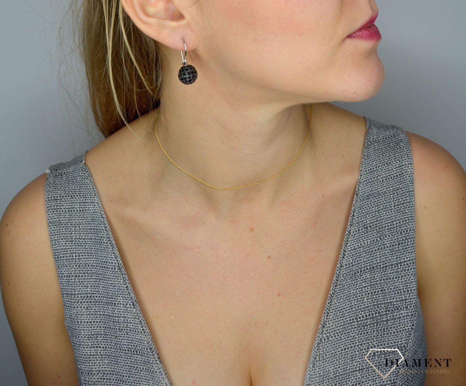 Srebrne kolczyki 925 kuleczki z czarną cyrkonią AP012-2616.jpg