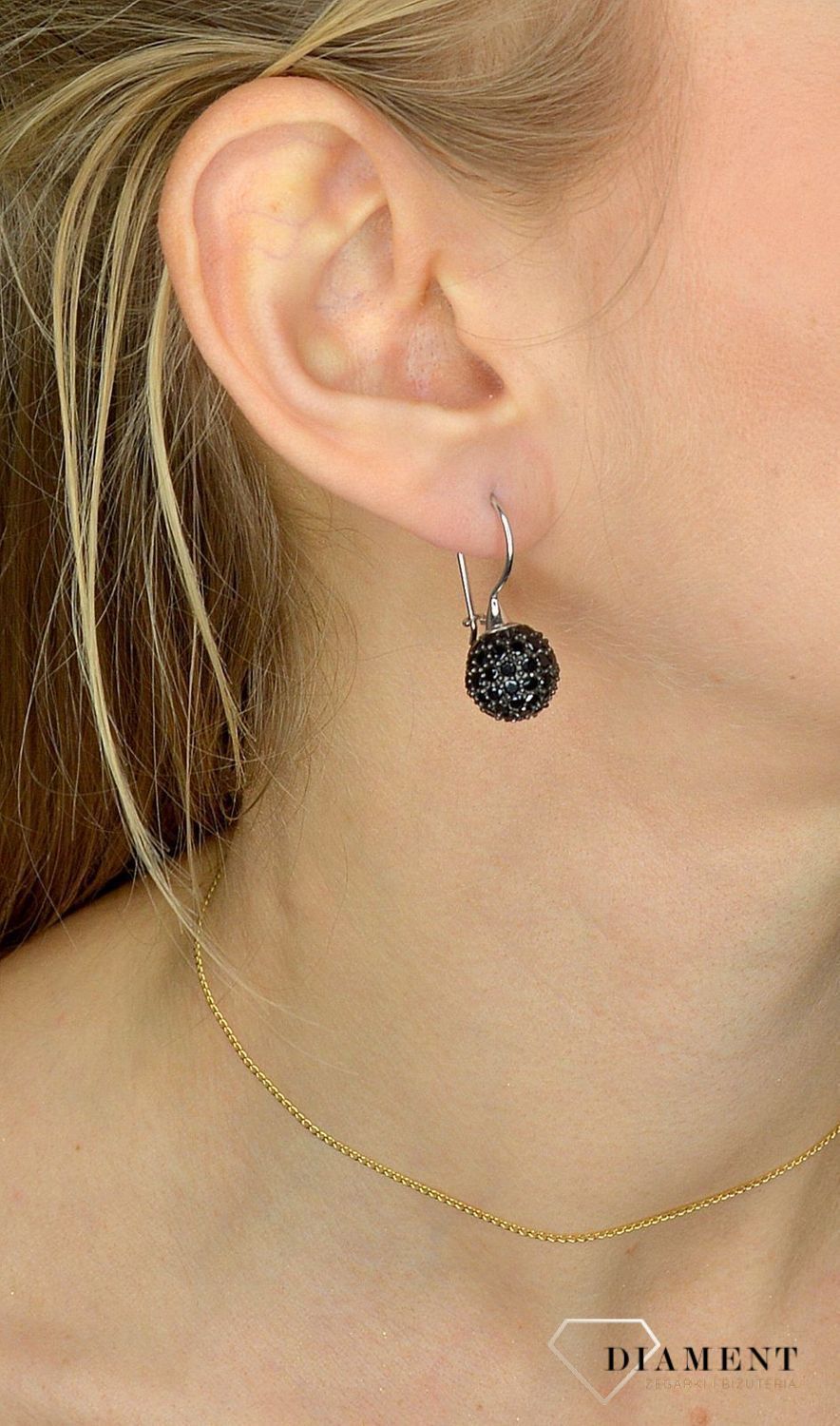 Srebrne kolczyki 925 kuleczki z czarną cyrkonią AP012-2616.jpg
