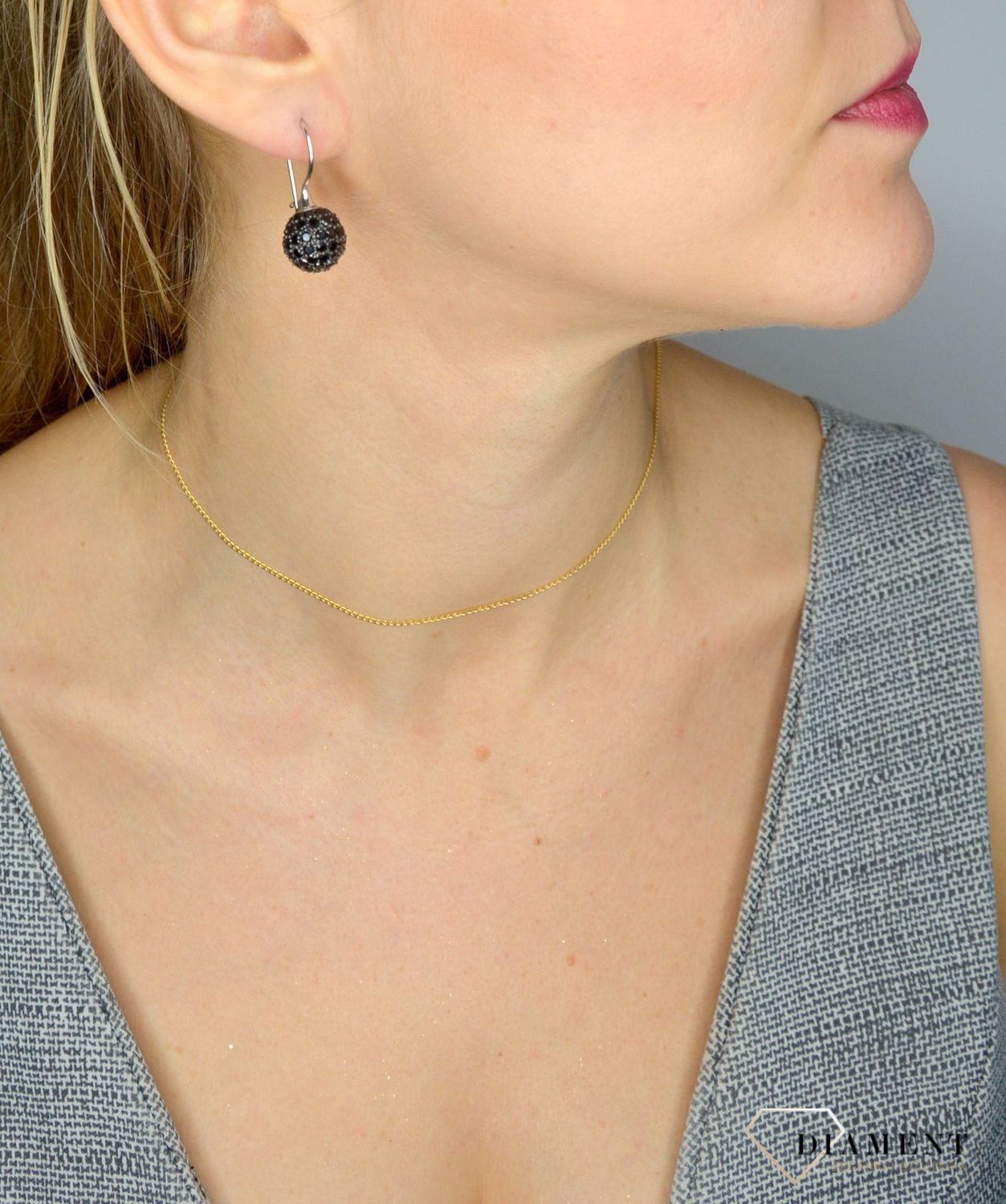 Srebrne kolczyki 925 kuleczki z czarną cyrkonią AP012-2616.jpg