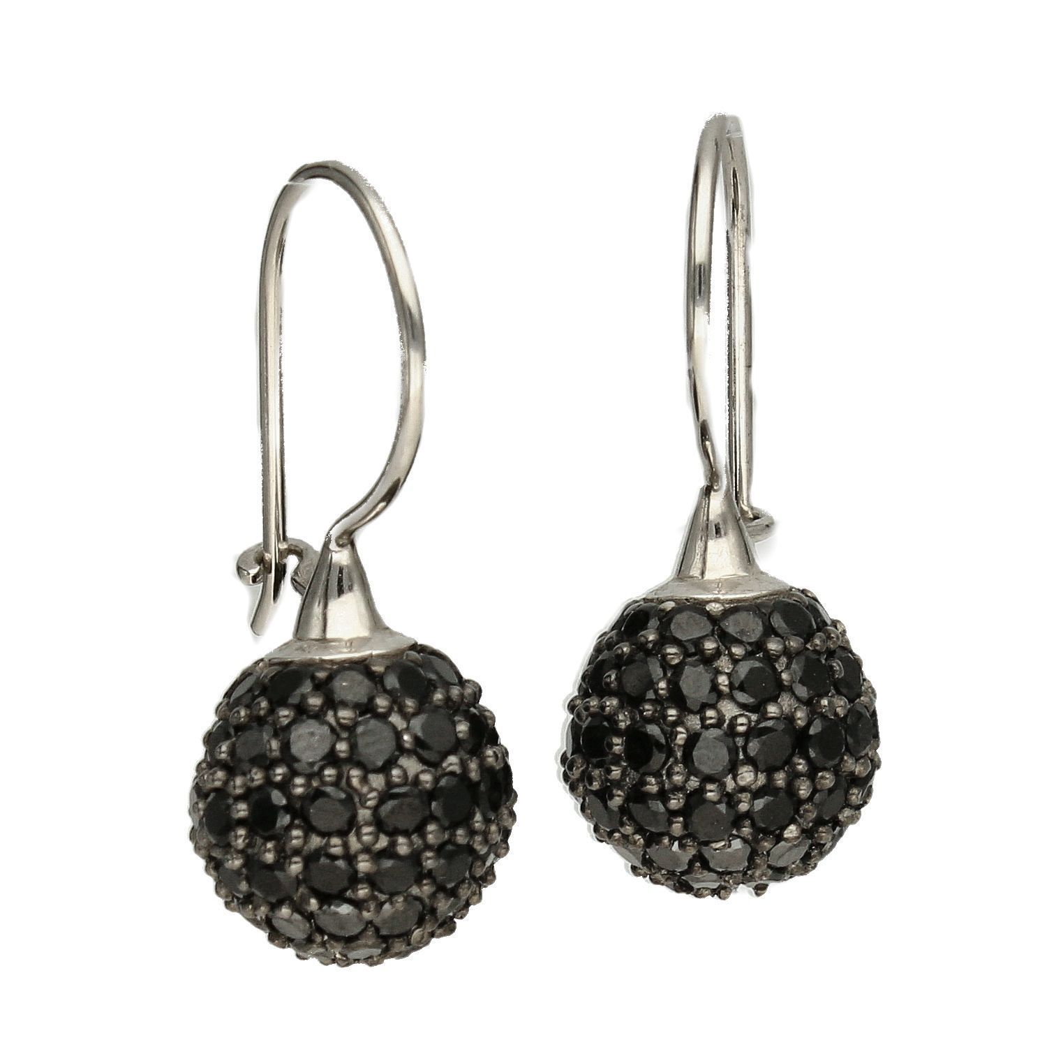 Srebrne kolczyki 925 kuleczki z czarną cyrkonią AP012-2616.jpg