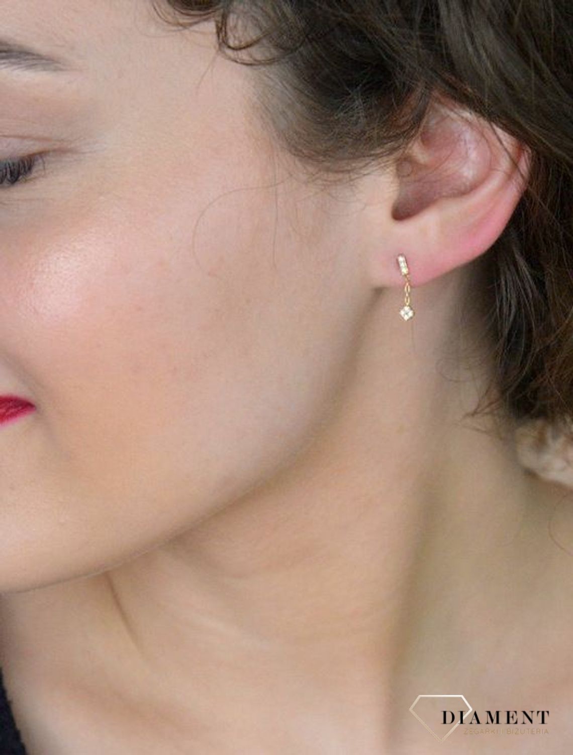 Kolczyki APART delikatne złote wiszące cyrkonie pr 585, AP012-2702.jpg