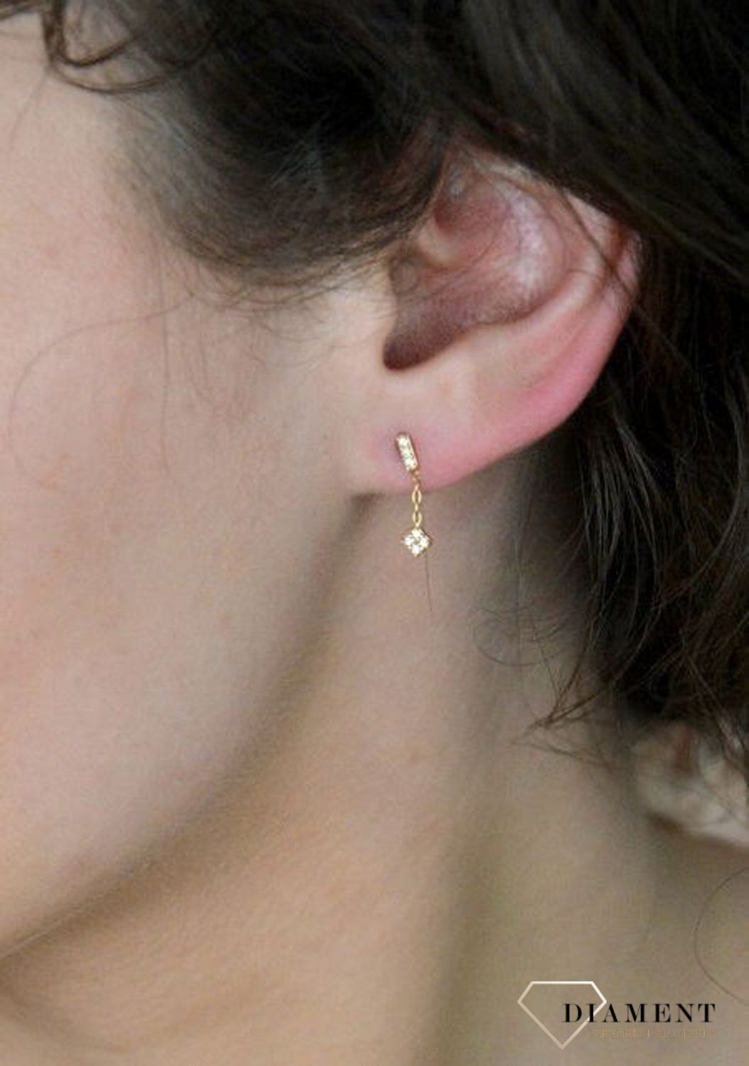 Kolczyki APART delikatne złote wiszące cyrkonie pr 585, AP012-2702.jpg