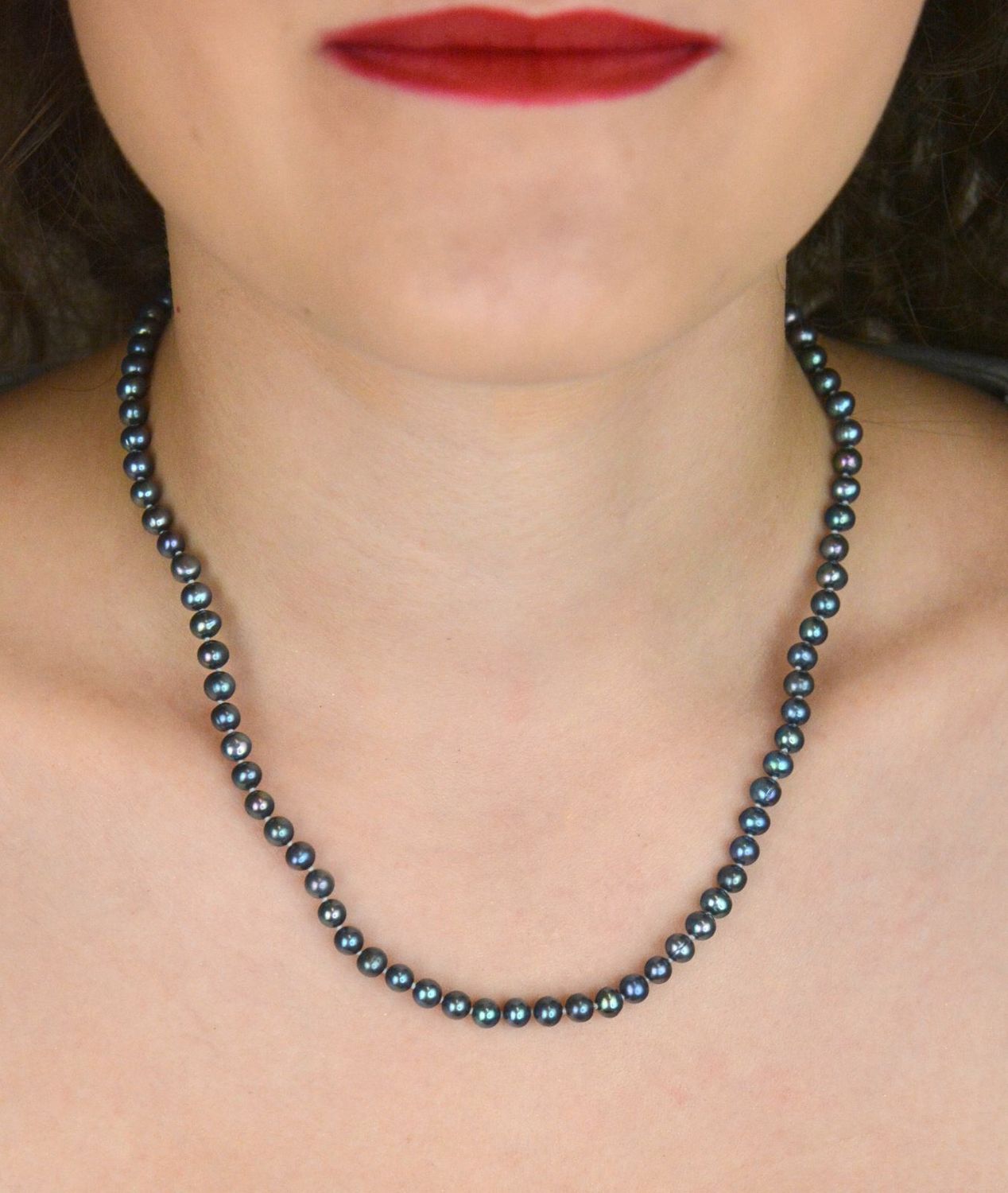 Naszyjnik Apart z Pereł Hodowlanych 5 mm – Benzynowe Odcienie – Srebro 925, 45 cmv (2).jpg