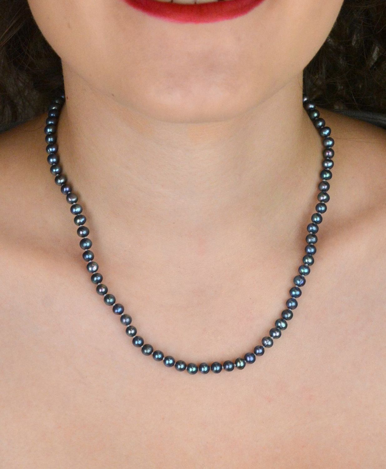 Naszyjnik Apart z Pereł Hodowlanych 5 mm – Benzynowe Odcienie – Srebro 925, 45 cmv (2).jpg