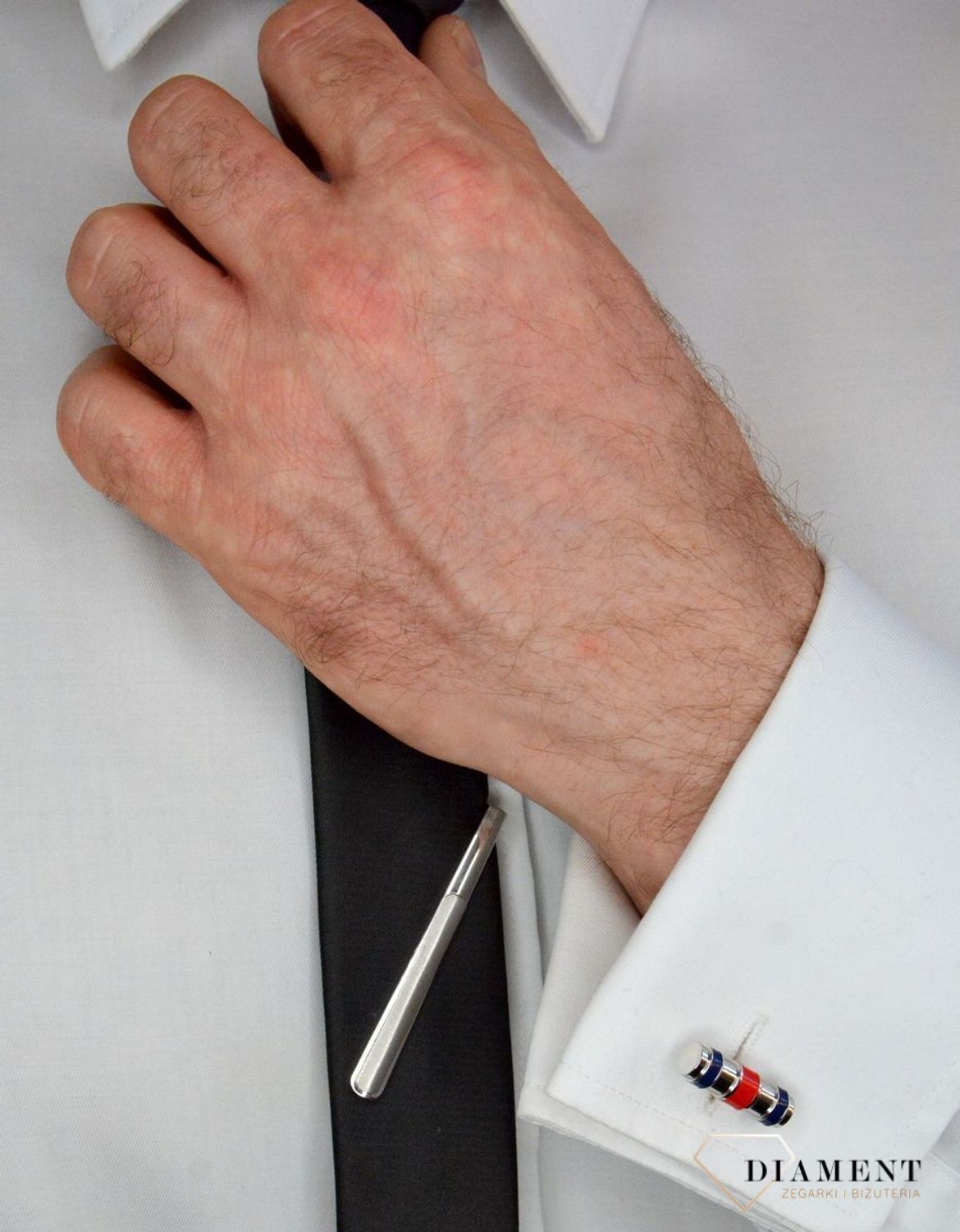 Spinka do krawata srebrna 925 z matowym zakończeniem AP09-010. Spinka wykonana z wysokiej jakości srebra 925..jpg