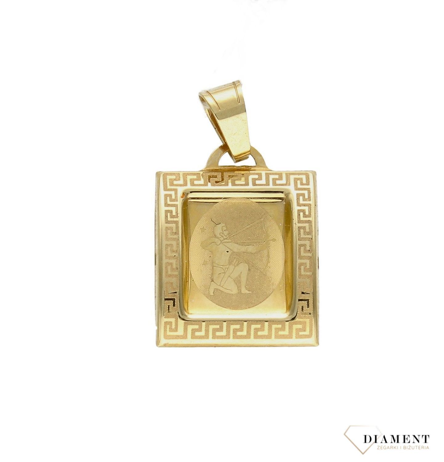 Złota zawieszka 585 znak zodiaku Strzelec AP18-193. Zawieszka została wykonana ze złota próby 585.Zawieszka będzie pięknym prezentem dla bliskiej osoby spod znaku strzelca. W naszej ofercie dostępne są także naszyjniki i zawie.jpg